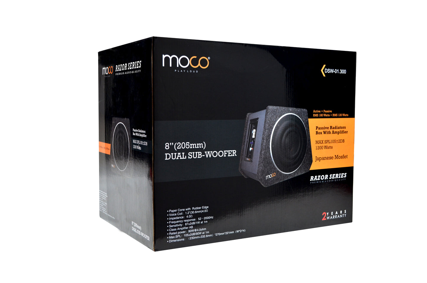 8" Dual SubWoofer with Hi-Fi Amplifier RMS 300W