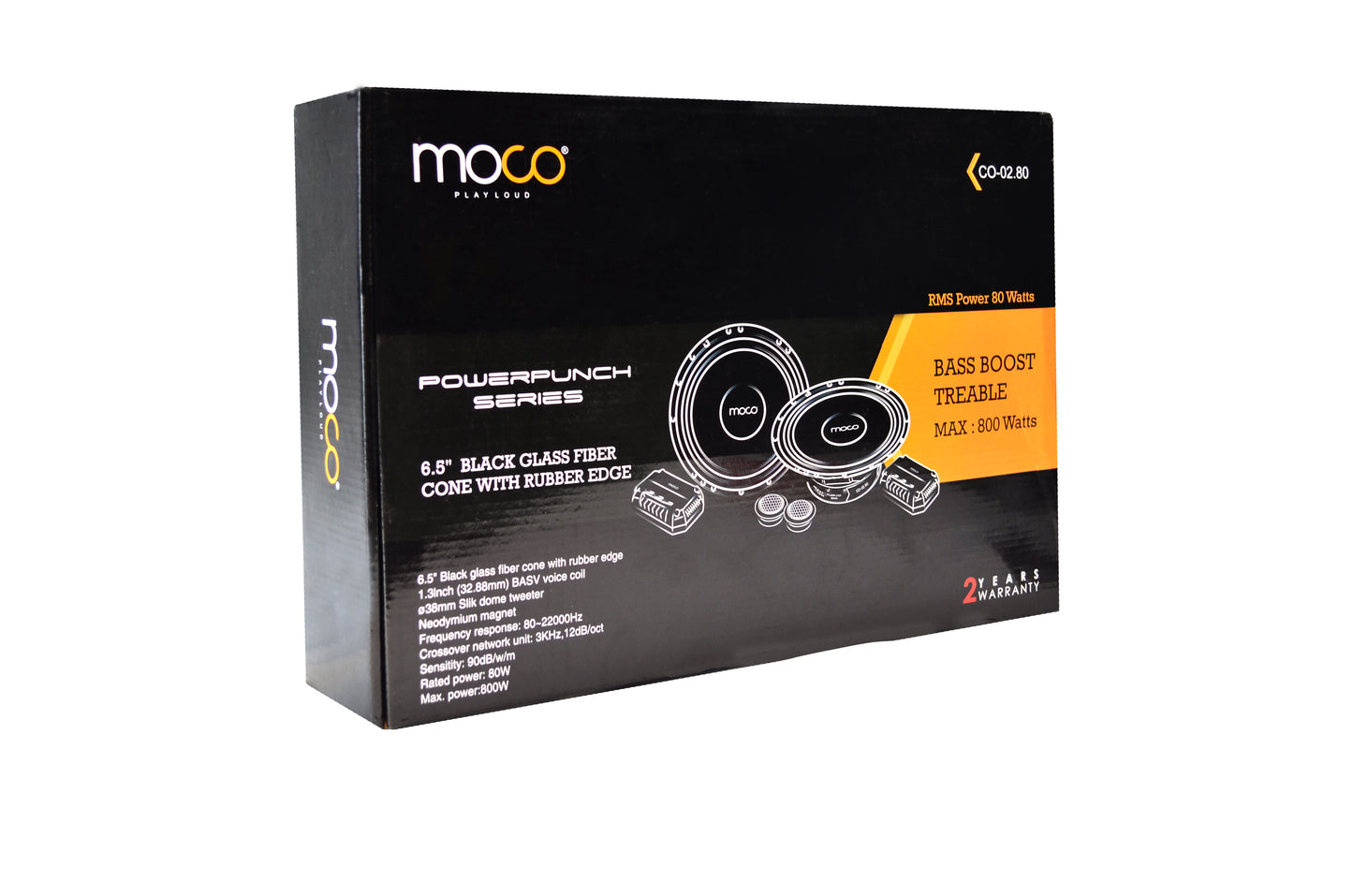 6*5" Component Speakers Set Glass Fibre Cone RMS 80W