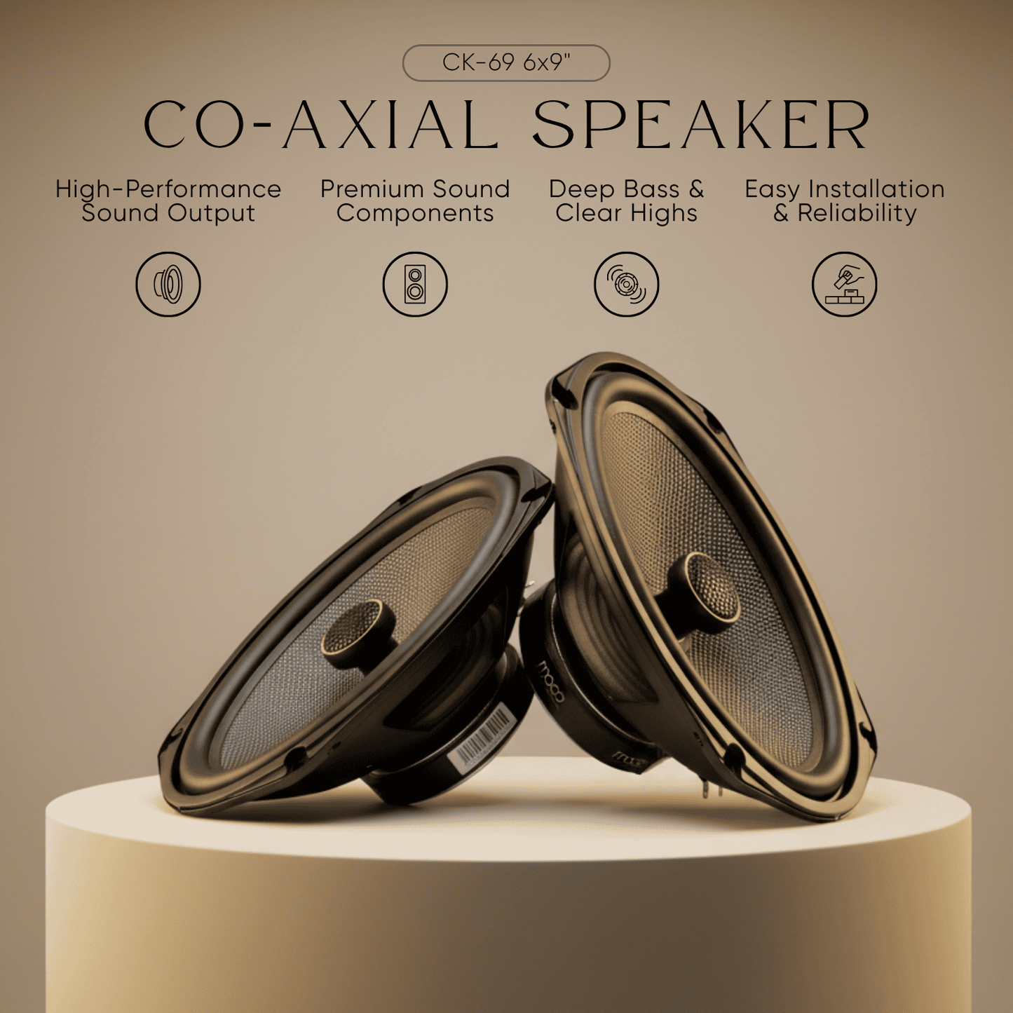 6*9" Co Axial Speaker Fibre Glass Cone RMS 50W