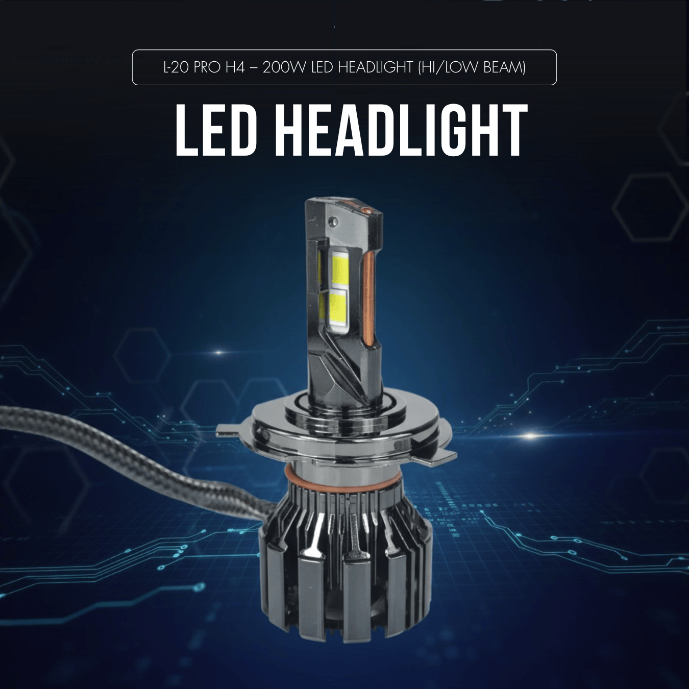 200W LED Light Hi/Low BEAM (H4/H19)