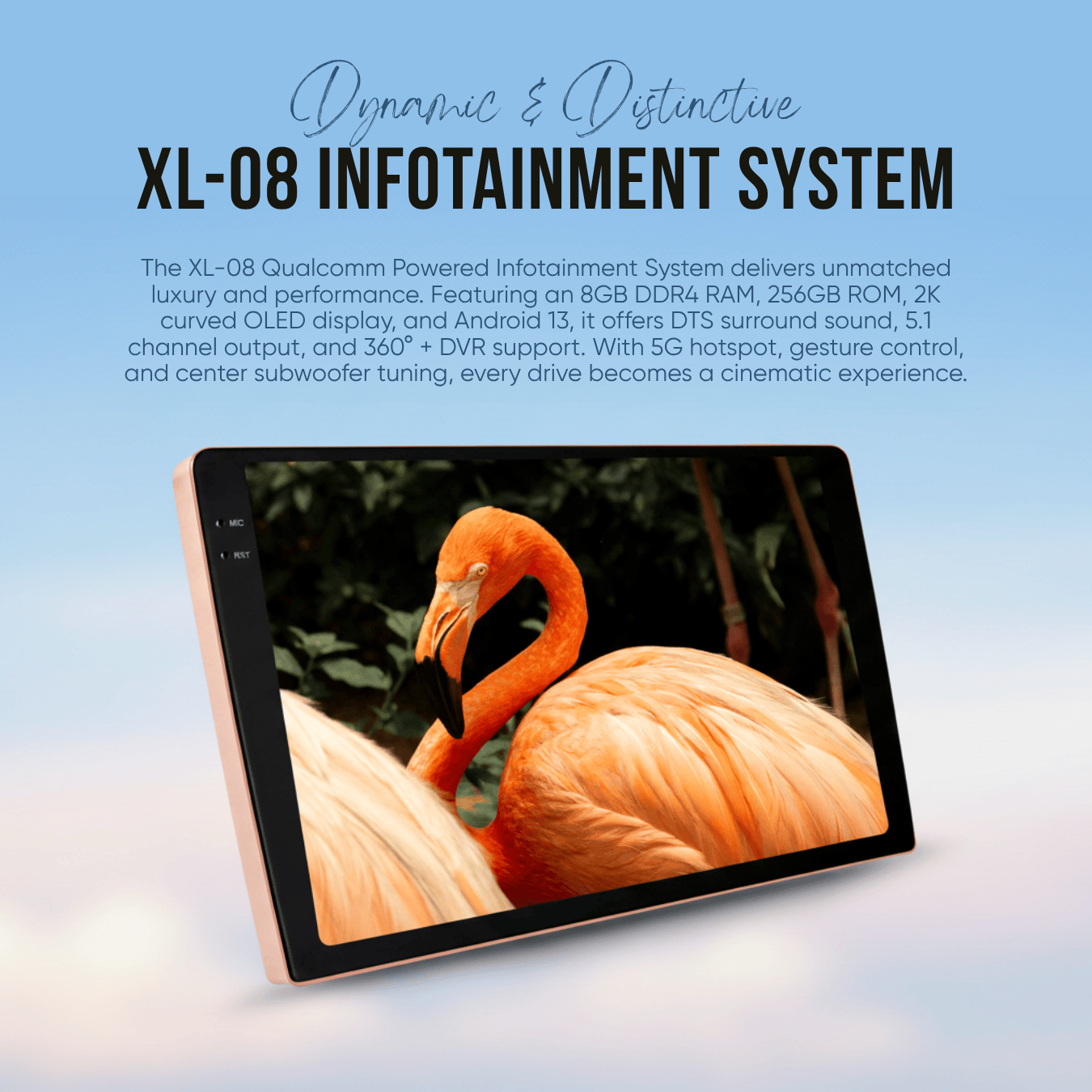 Qualcomm Powered 09" Android Infotainment 8GB DDR4 RAM 256GB ROM Gesture Control DTS w/ 360° Birdview Camera (C-40)