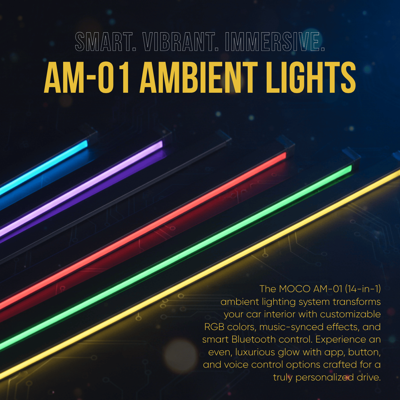 Universal Ambient Lights (14Pcs) Mobile App Control