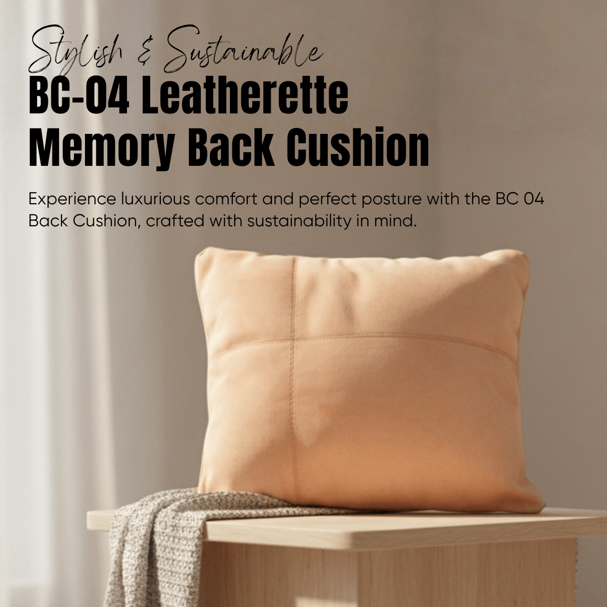 Leatherette Memory Back Cushion (3x Comfort)