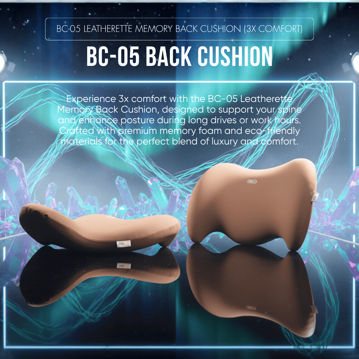 Leatherette Memory Back Cushion (3x Comfort)