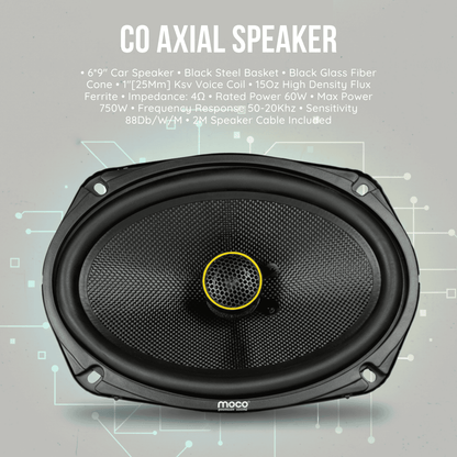 6*9" Co Axial Speaker Fibre Glass Cone RMS 50W