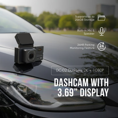 3K Wi-Fi 2CH Dash Cam with Mobile App Control