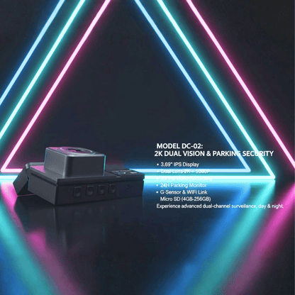 3K Wi-Fi 2CH Dash Cam with Mobile App Control