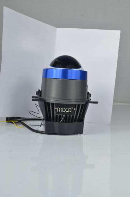 3.0" Tri Color (4300K+5000K+6000K) LED FOG Lamp Projector 100 Watts Crystal Blue Lens with Metal Remote