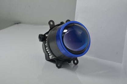 3.0" Tri Color (4300K+5000K+6000K) LED FOG Lamp Projector 100 Watts Crystal Blue Lens with Metal Remote