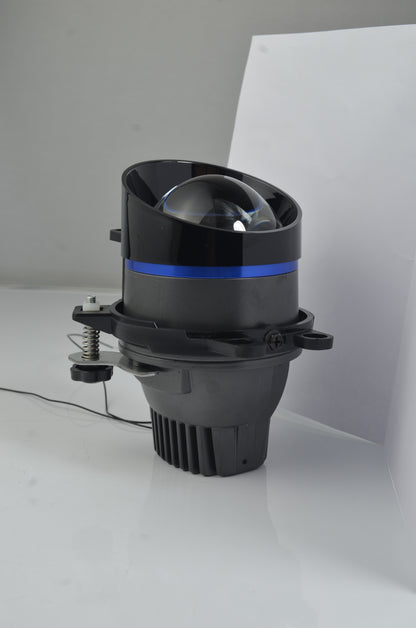 3.0" Tri Color (4300K+5000K+6000K) LED FOG Lamp Projector 100 Watts Crystal Blue Lens with Metal Remote