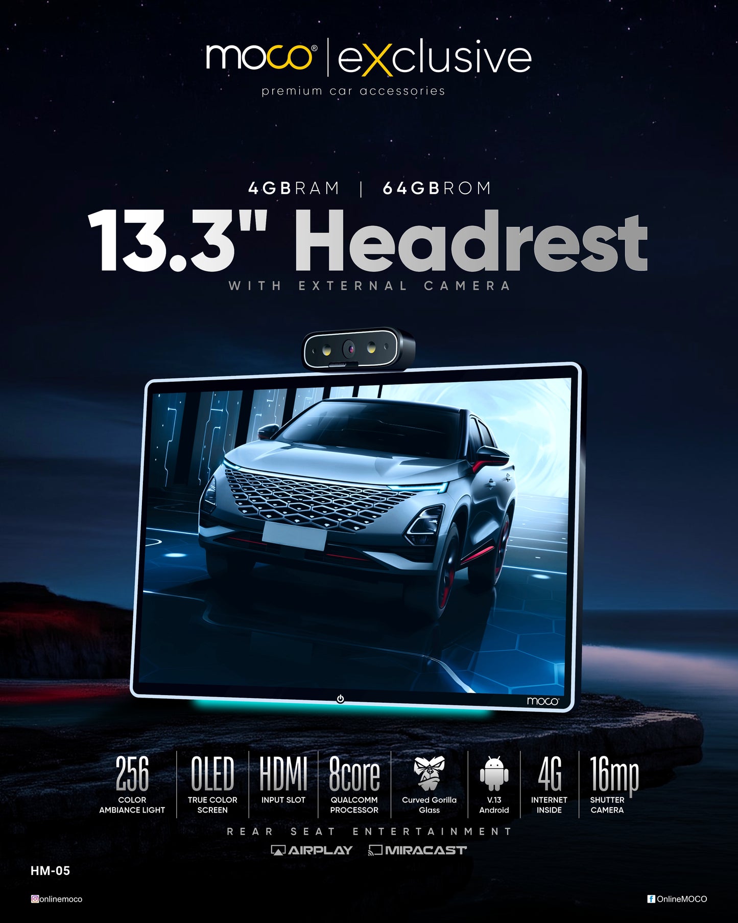 13.3" 4GB + 64GB Qualcomm 8 Core with HDMI-In, In-built Camera & 4G