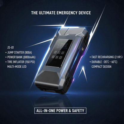 Jump Starter with Tire Inflator 4-in-1 MultiFunction
