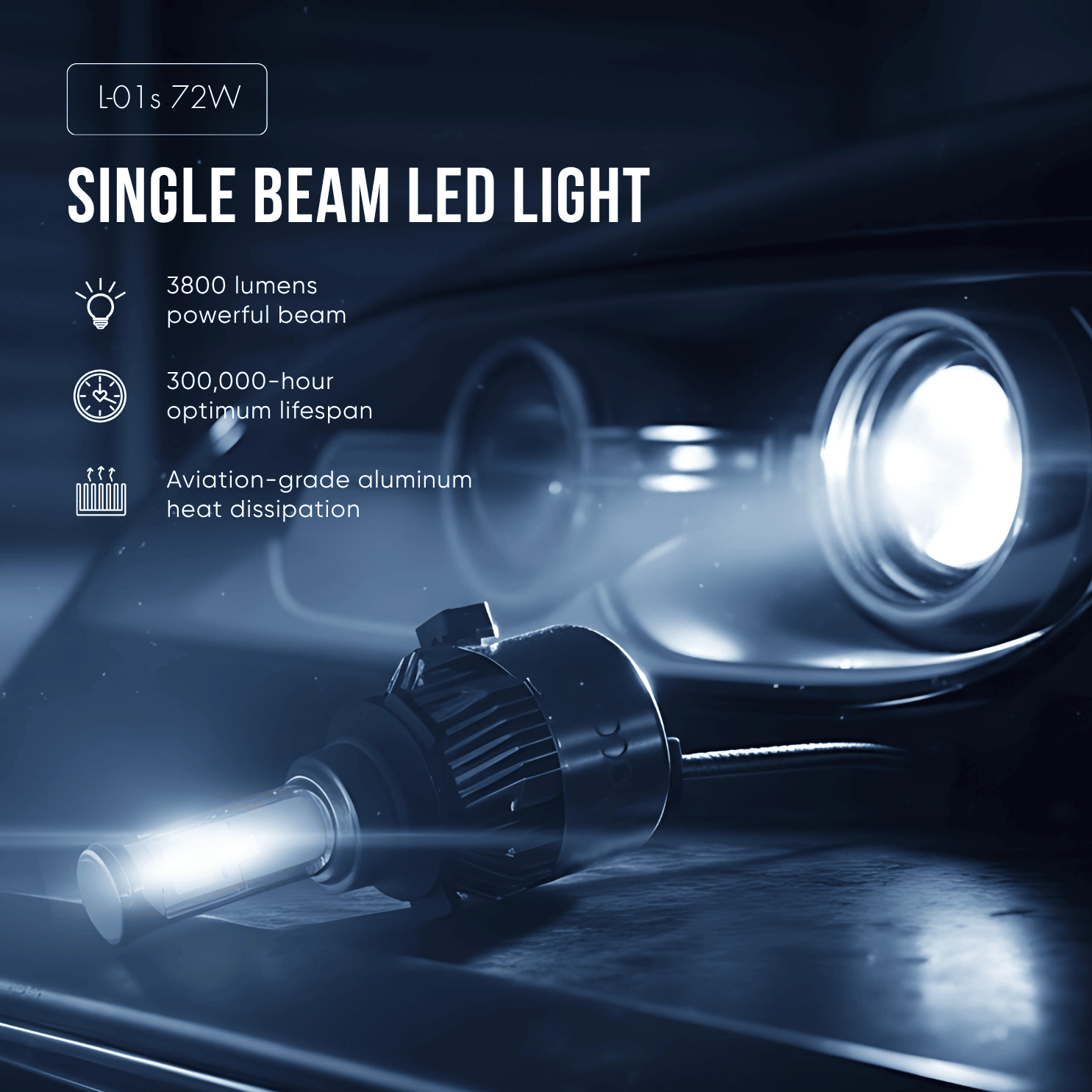 72W LED Light Single Beam – Moco Car Accessories