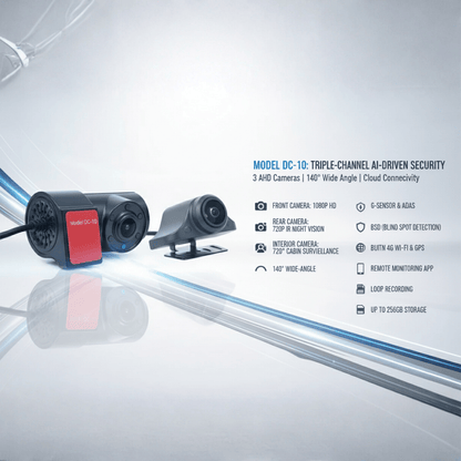 3-CH Dash Cam 4K (2K + 1K + 1K) with 4G Internet, ADAS