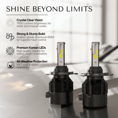 72W LED Light Hi/Low BEAM (H4/H19)