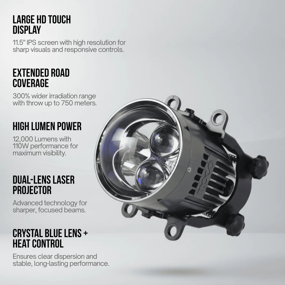 3.0" Dual Lazer Lens LED FOD Lamp Projector 110Watts