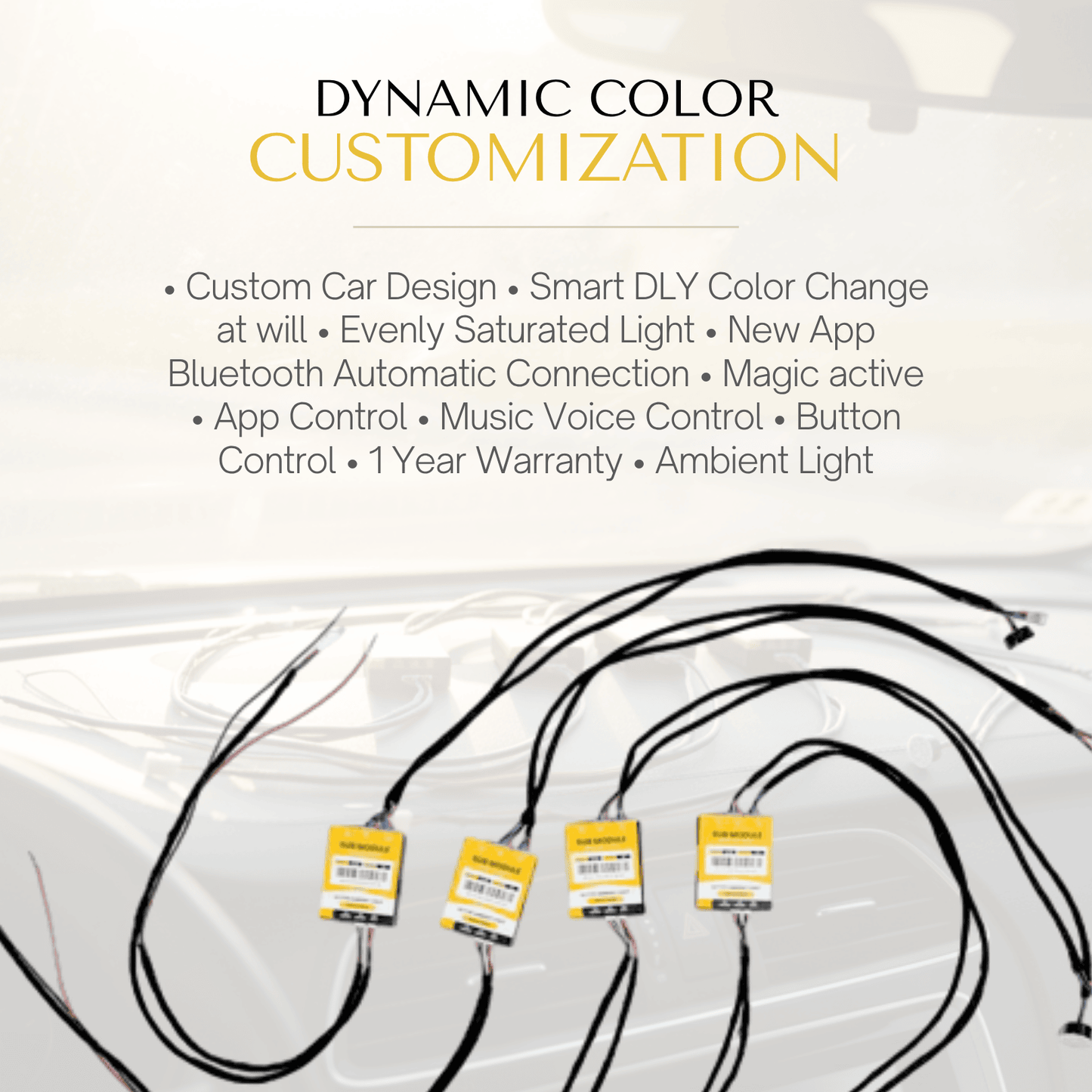 Universal Ambient Lights (6Pcs) Mobile App Control