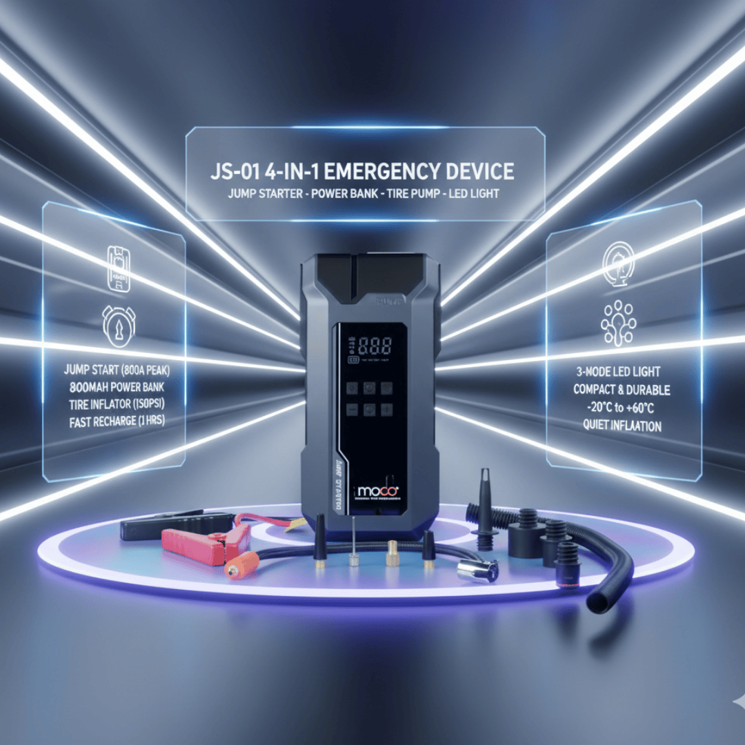 Jump Starter with Tire Inflator 4-in-1 MultiFunction