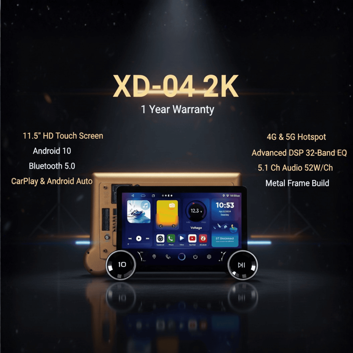 4GB + 64GB Duall Knob with 4G, ChatGPT and 360° Support