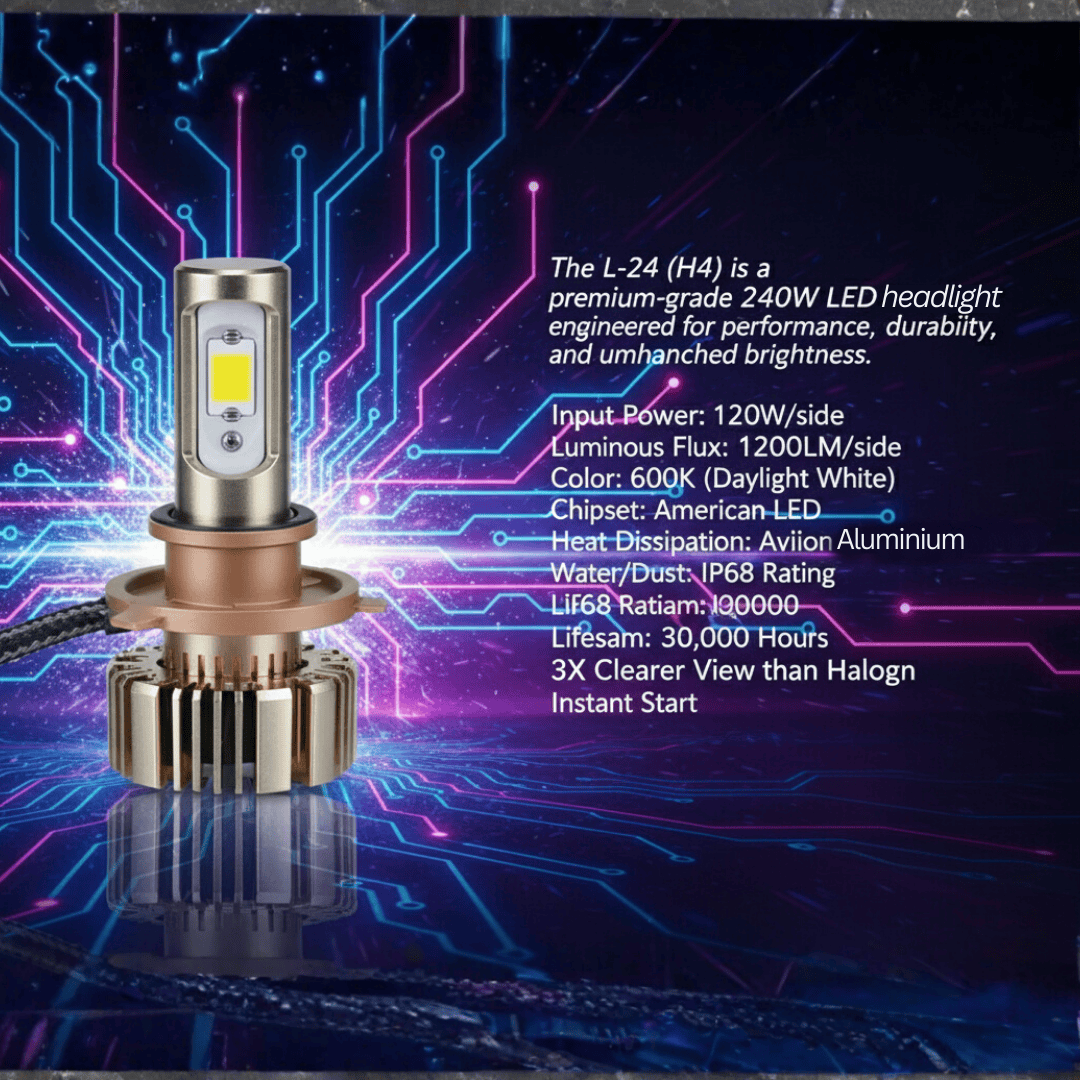 240W LED Light Hi/Low Beam (H4/H19)