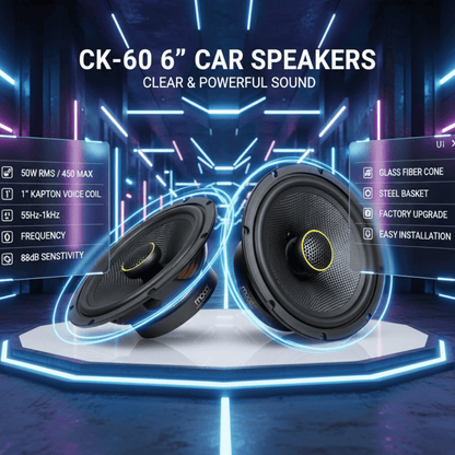 6" Co Axial Speaker Fibre Glass Cone RMS 40W