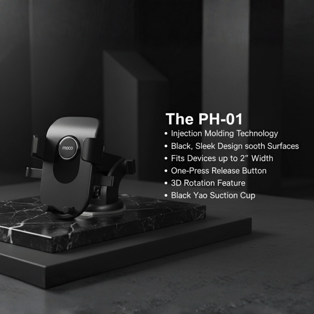 Mobile Phone Holder  Black Yao Suction Cup