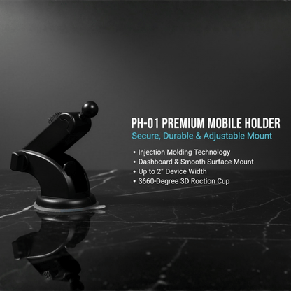 Mobile Phone Holder  Black Yao Suction Cup