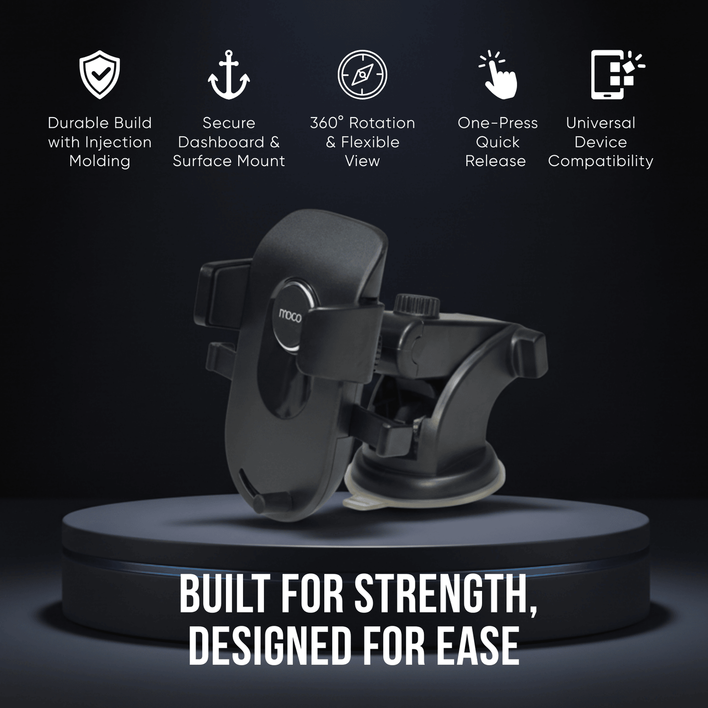 Mobile Phone Holder  Black Yao Suction Cup