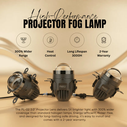 2.0" Lazer Eye (5000K+4300K) LED FOG Lamp Projector 110 Watts Crystal Blue Lens