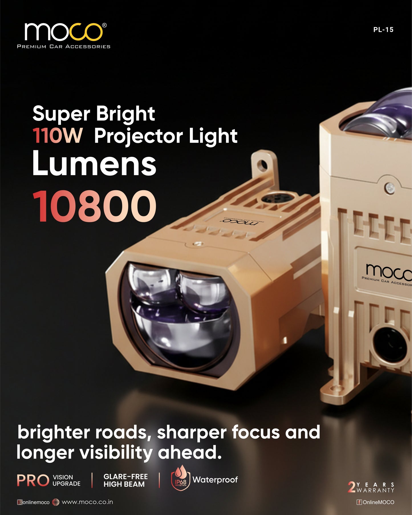 110W 1.5" LED Fog Lamp Projector