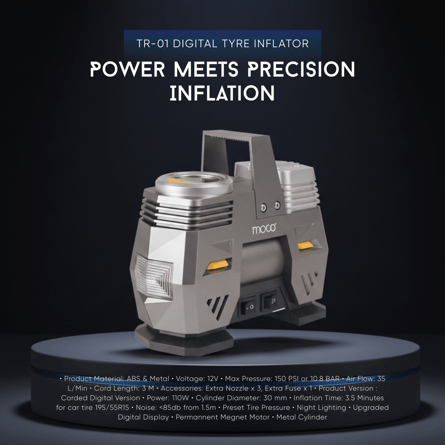 Heavy Duty Tire Inflator with Digital Display