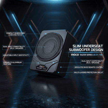 9" Underseat Subwoofer with - RMS 150W