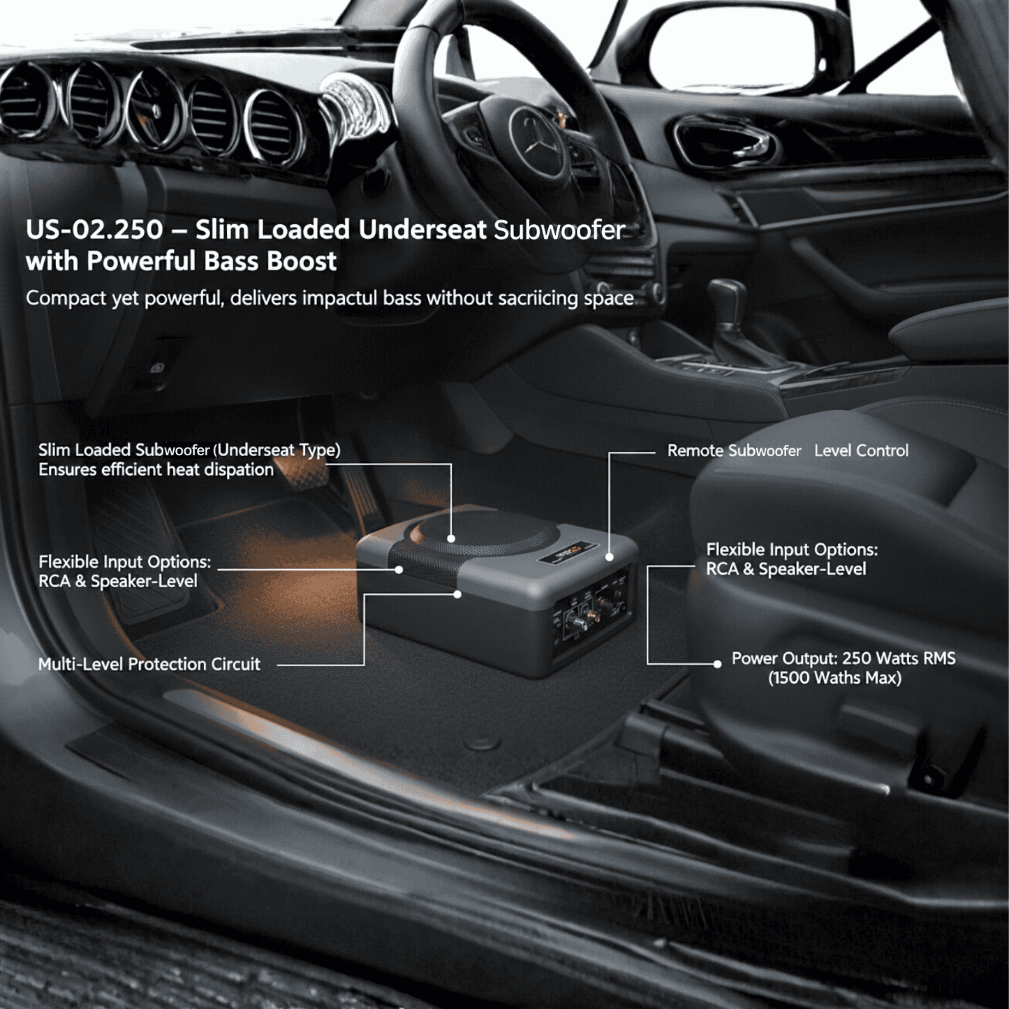 8.0" Slim Under-Seat Subwoofer