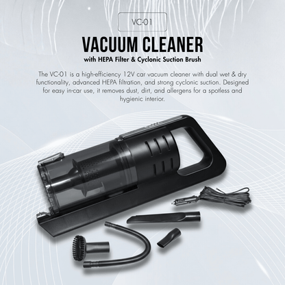 Vacuum Cleaner with HEPA Filter & Cyclonic Suction Brush