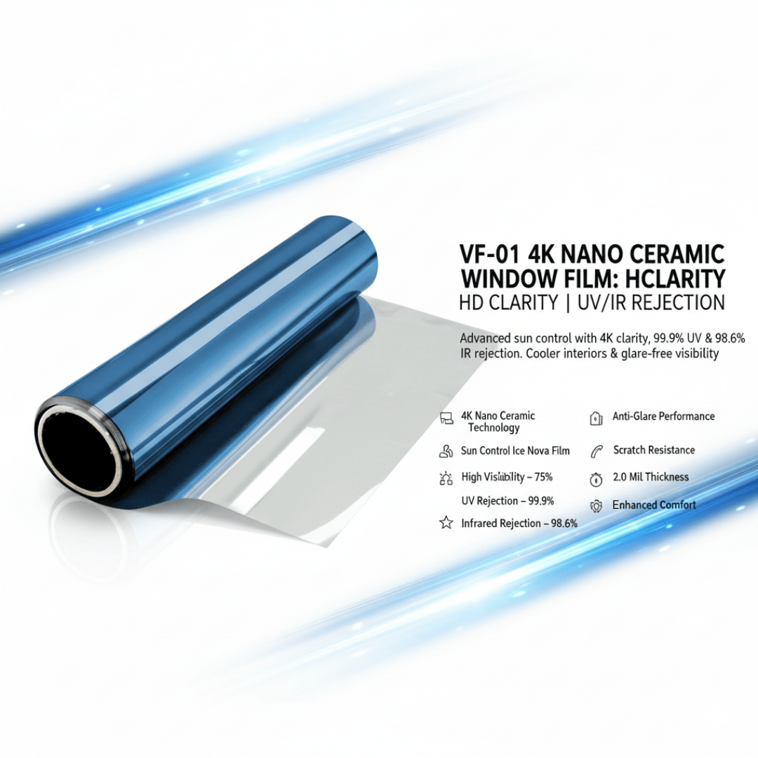 4K Nano Ceramic Window Film (ICE-NOVA) Max. Heat Rejection (Side & Back)