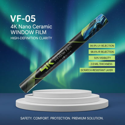 4K Nano Ceramic Window Film (ICE-NOVA) Max. Heat Rejection - Charcoal Shade ( (Side & Back)