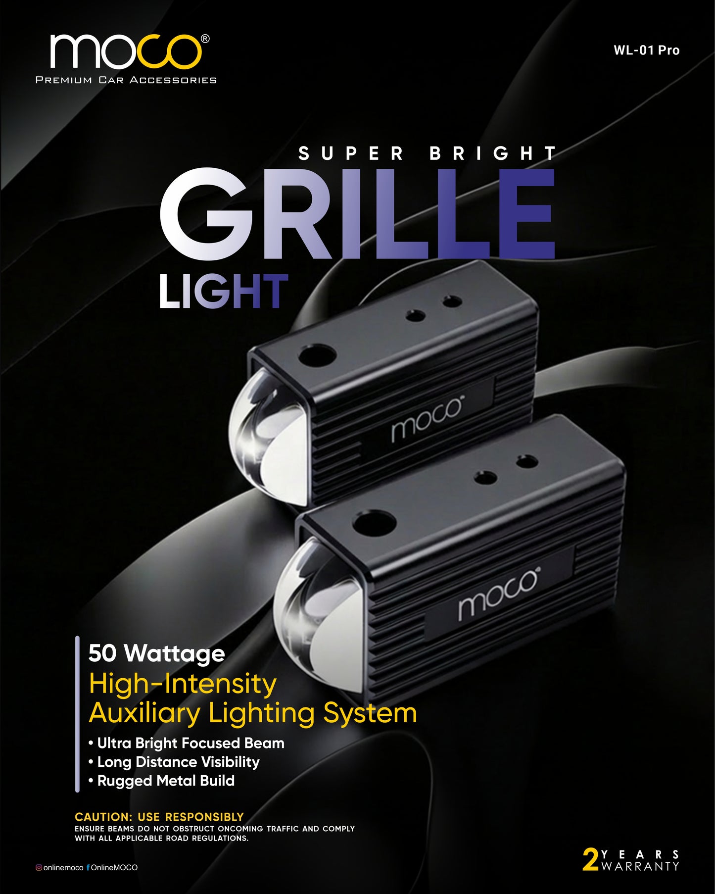 50W Super Bright Spot Beam Grille Light