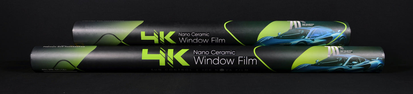 4K Nano Ceramic Window Film (ICE-NOVA) Max. Heat Rejection - Charcoal Shade ( (Side & Back)