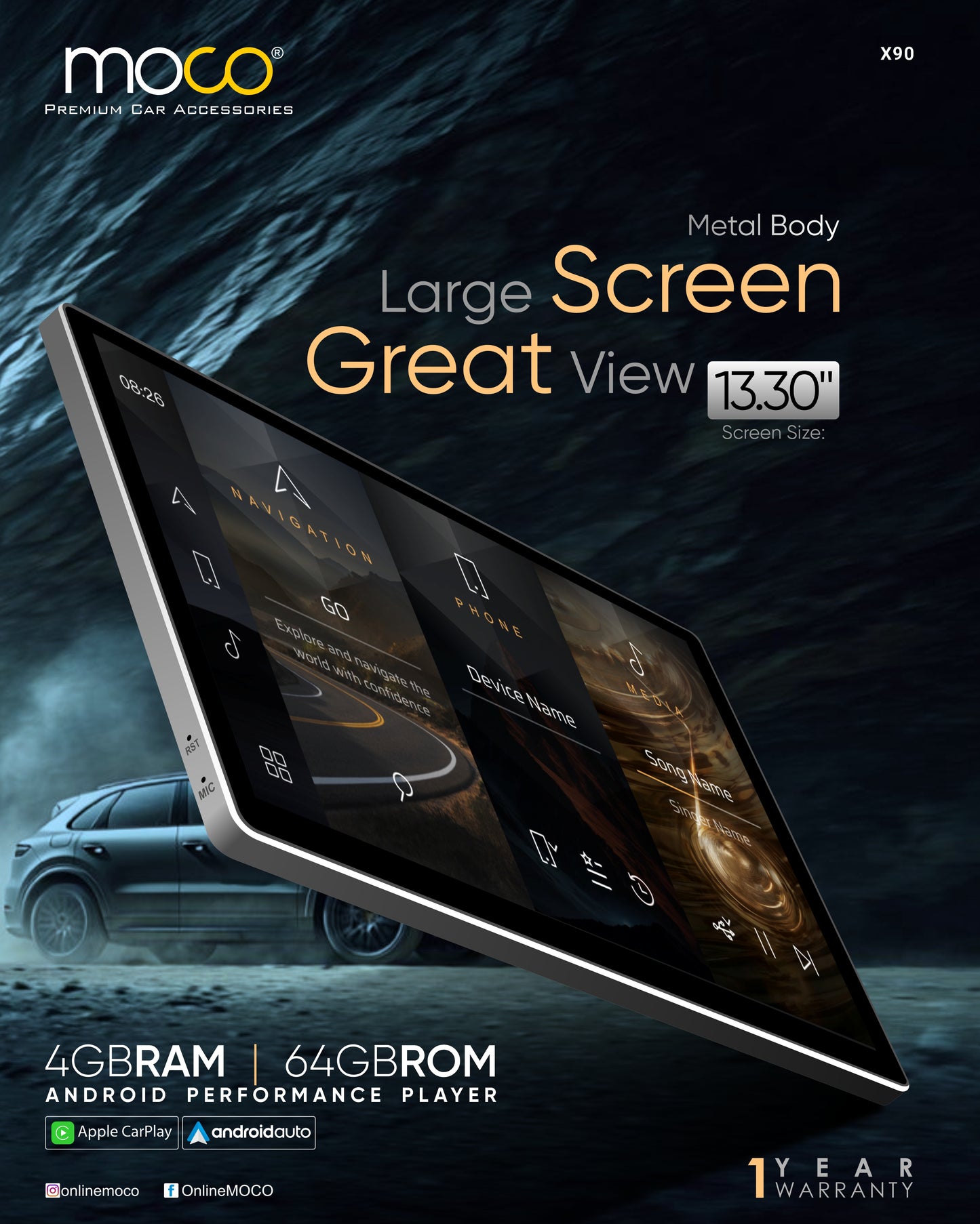 13.3" 4GB + 64GB Performance Player OLED Professional DSP & 360° Support