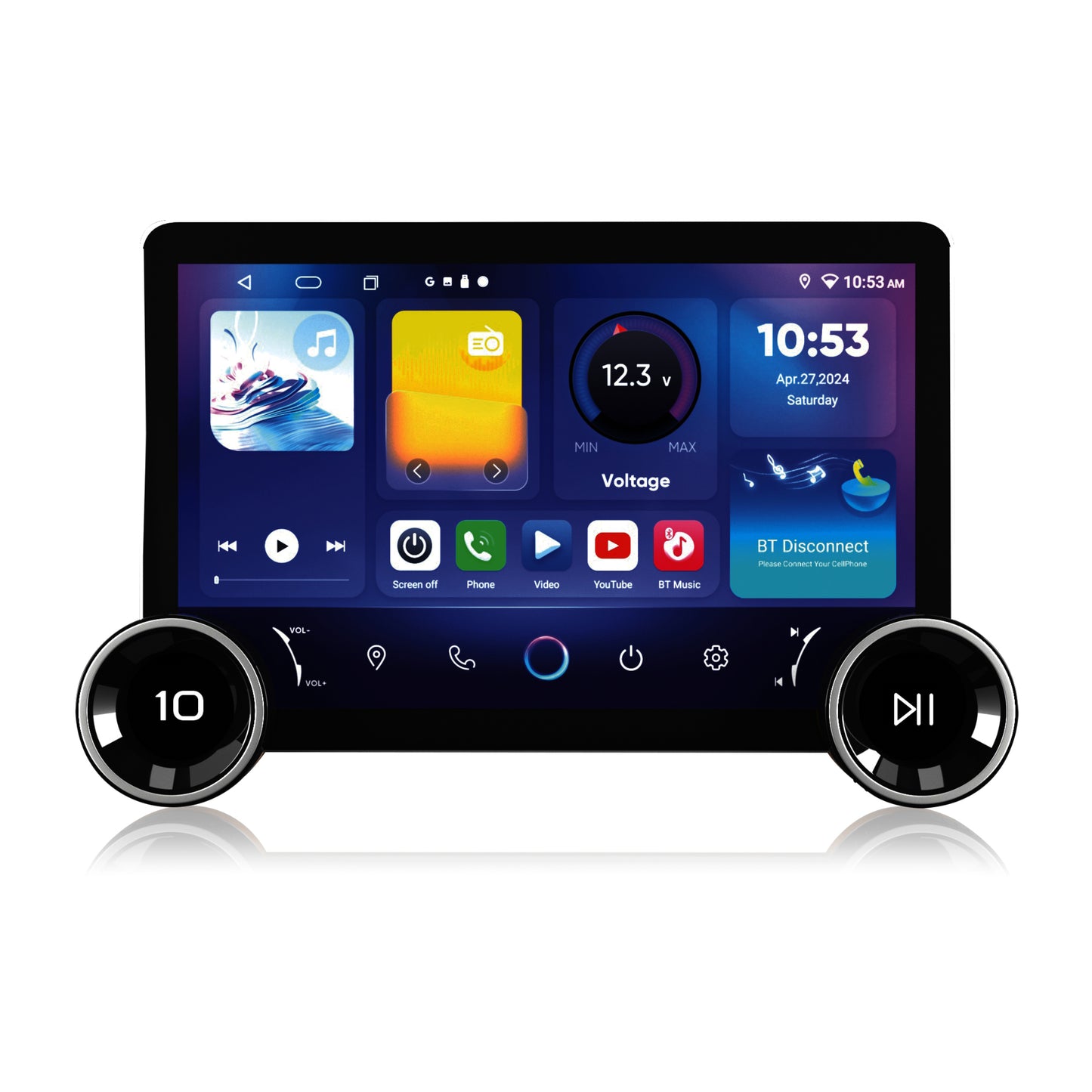 4GB + 64GB Duall Knob with 4G, ChatGPT and 360° Support