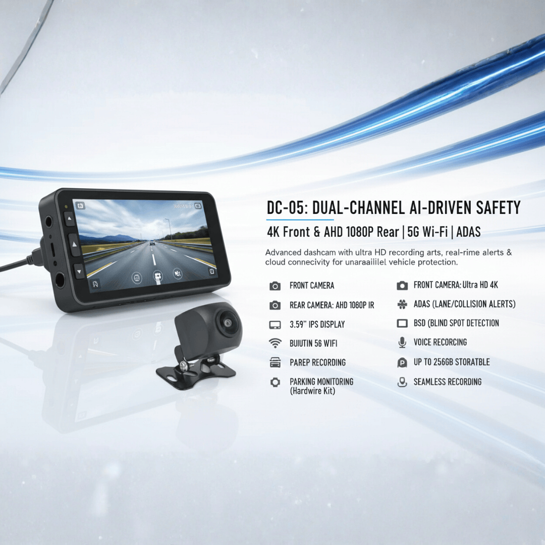 2CH Dash Cam (4K+1K) in-built ADAS WiFi Mobile App Control
