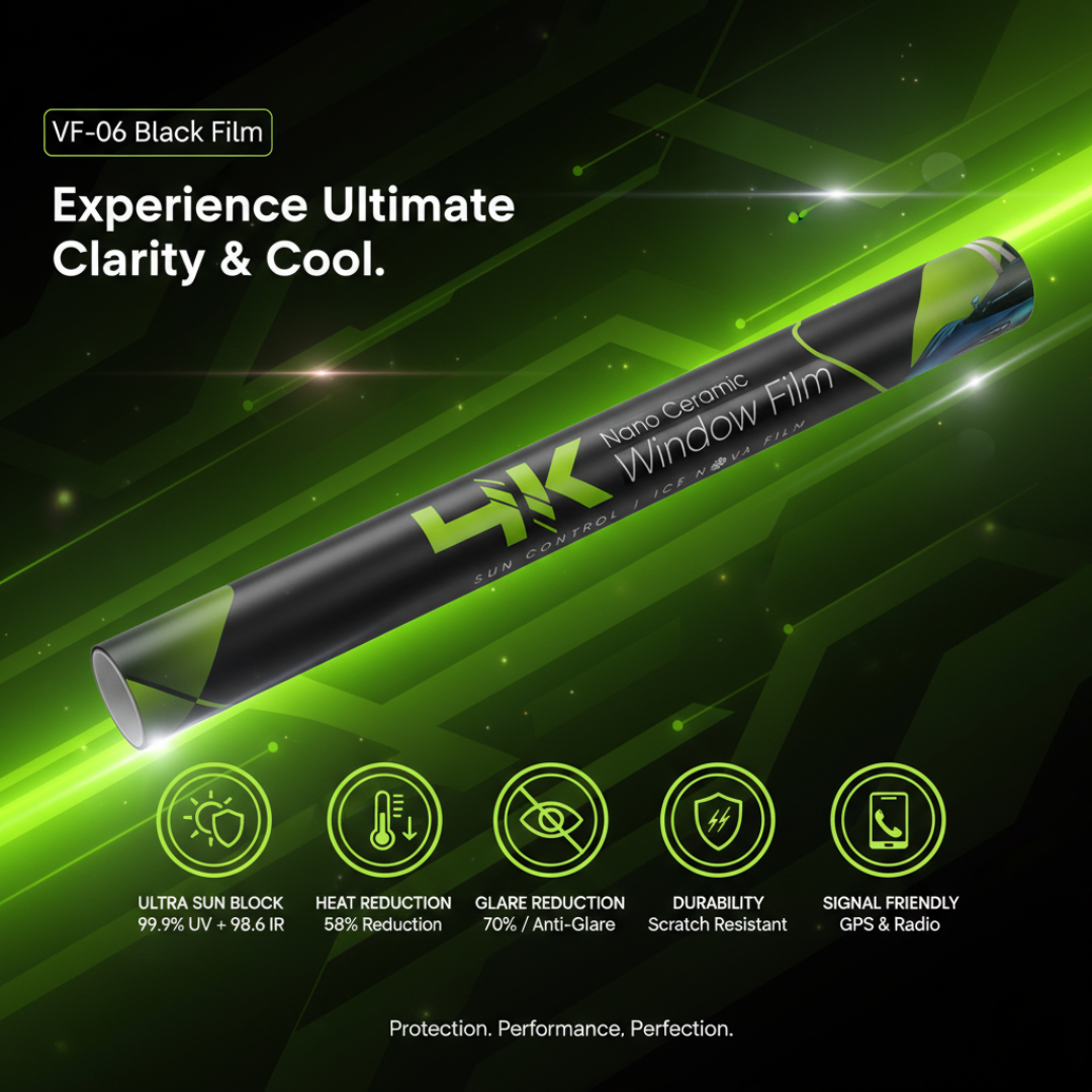 4K Nano Ceramic Windshield Film (ICE-NOVA) Max. Heat Rejection - Charcoal Shade (Front)